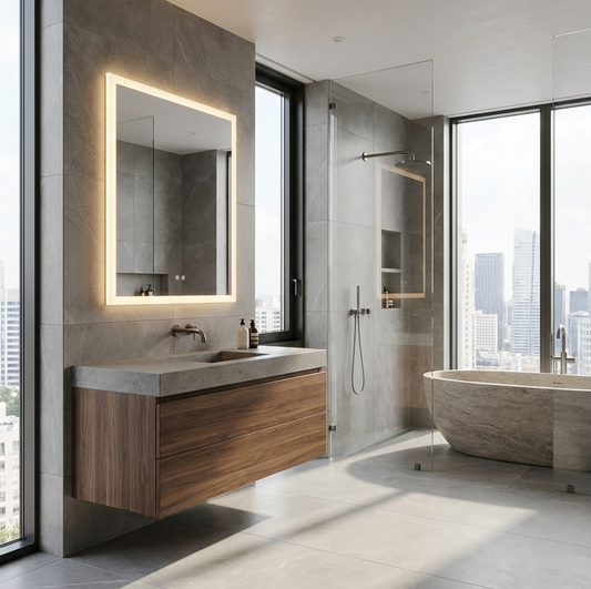 50 x 70cm Rectangle LED Bathroom Mirror