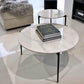 BIANCO NESTED COFFEE TABLE SET - WHITE MARBLE STONE