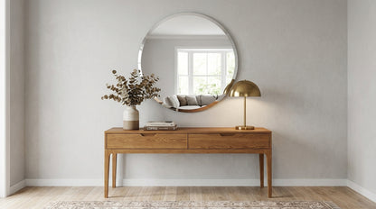 Valet Round Frameless Wall Mirror