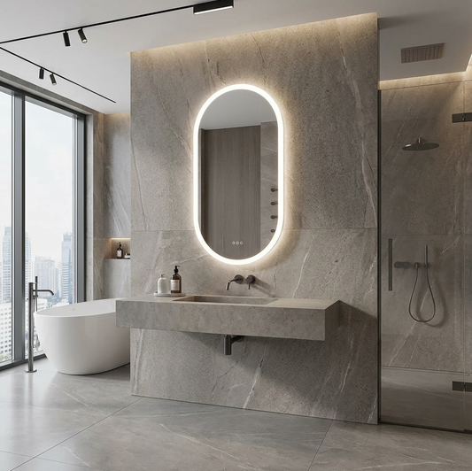 50 x 80cm Oval LED Bathroom Mirror