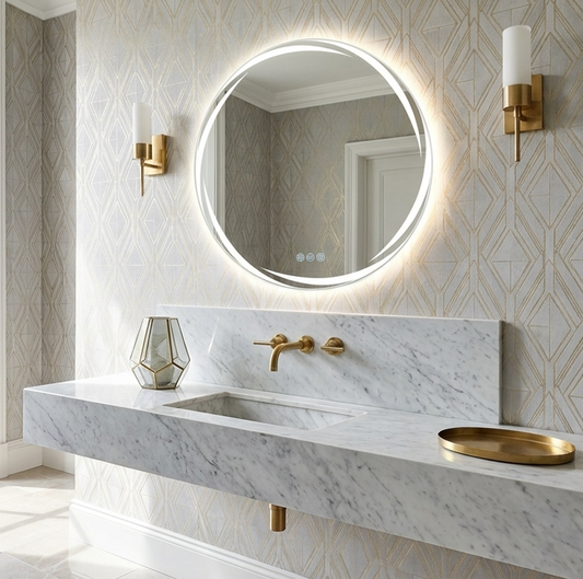 80cm Round Halo LED Bathroom Mirror