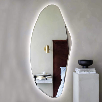 Opal Irregular Illuminated Mirror – Organic LED Wall Mirror