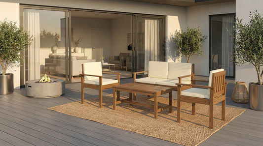 Sun Downer 4-Piece Outdoor Sofa Set Wooden Couch Lounge Setting