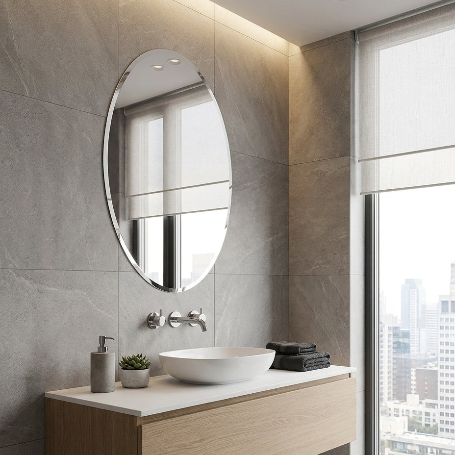 Valet Frameless Wall Mirror Oval – Designer mirror by Interior Ave