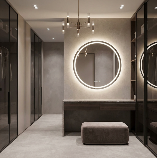90cm Round Frameless LED Bathroom Mirror
