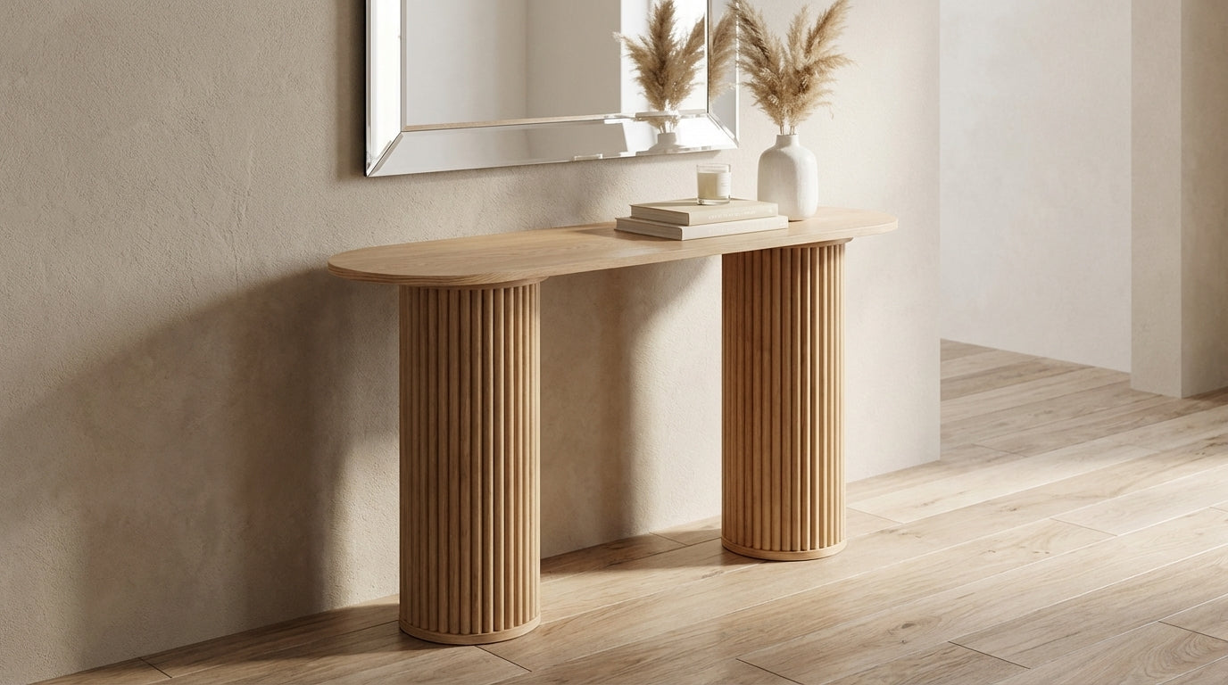 Sable Oval Console Table – Pine Finish
