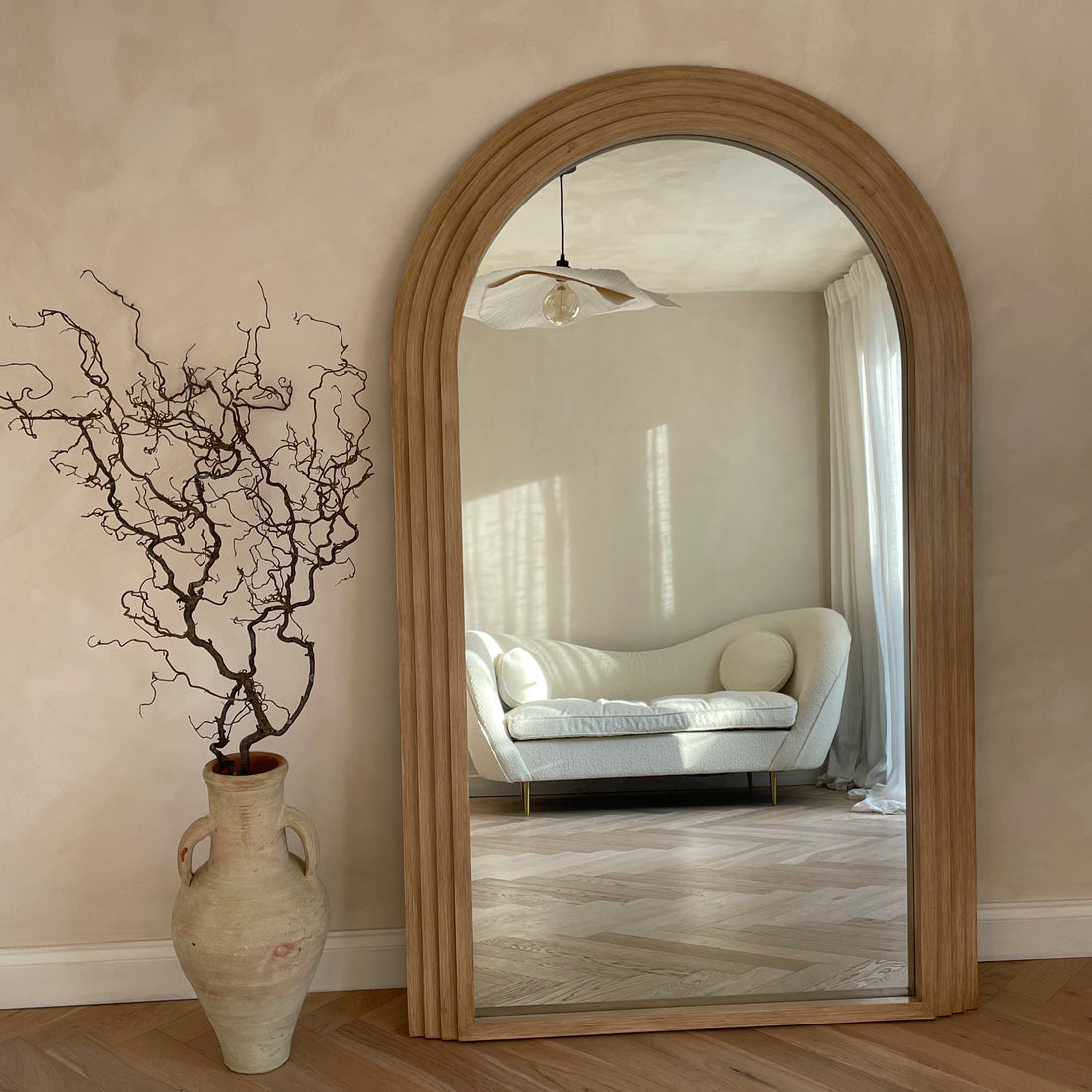 Large Ornate Natural Mirror