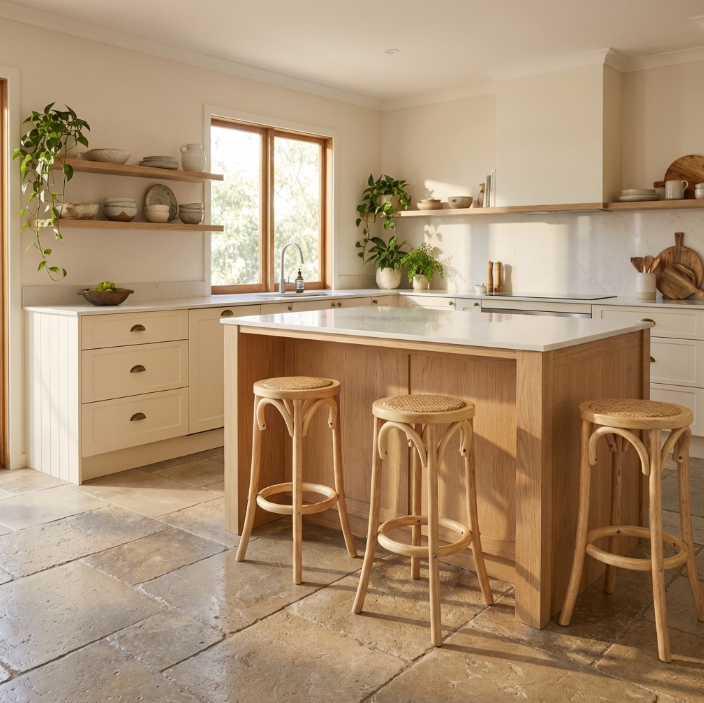 Aston Rattan Bar Stool - Natural - Set of Two – modern bar stool by Interior Ave