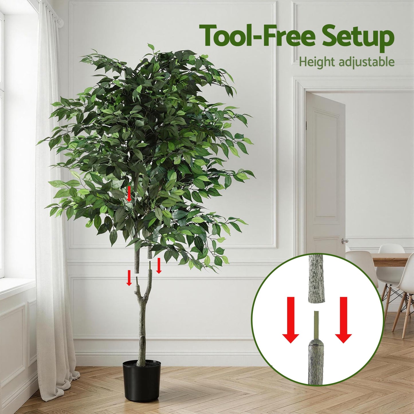 180cm Premium Faux Ficus Tree