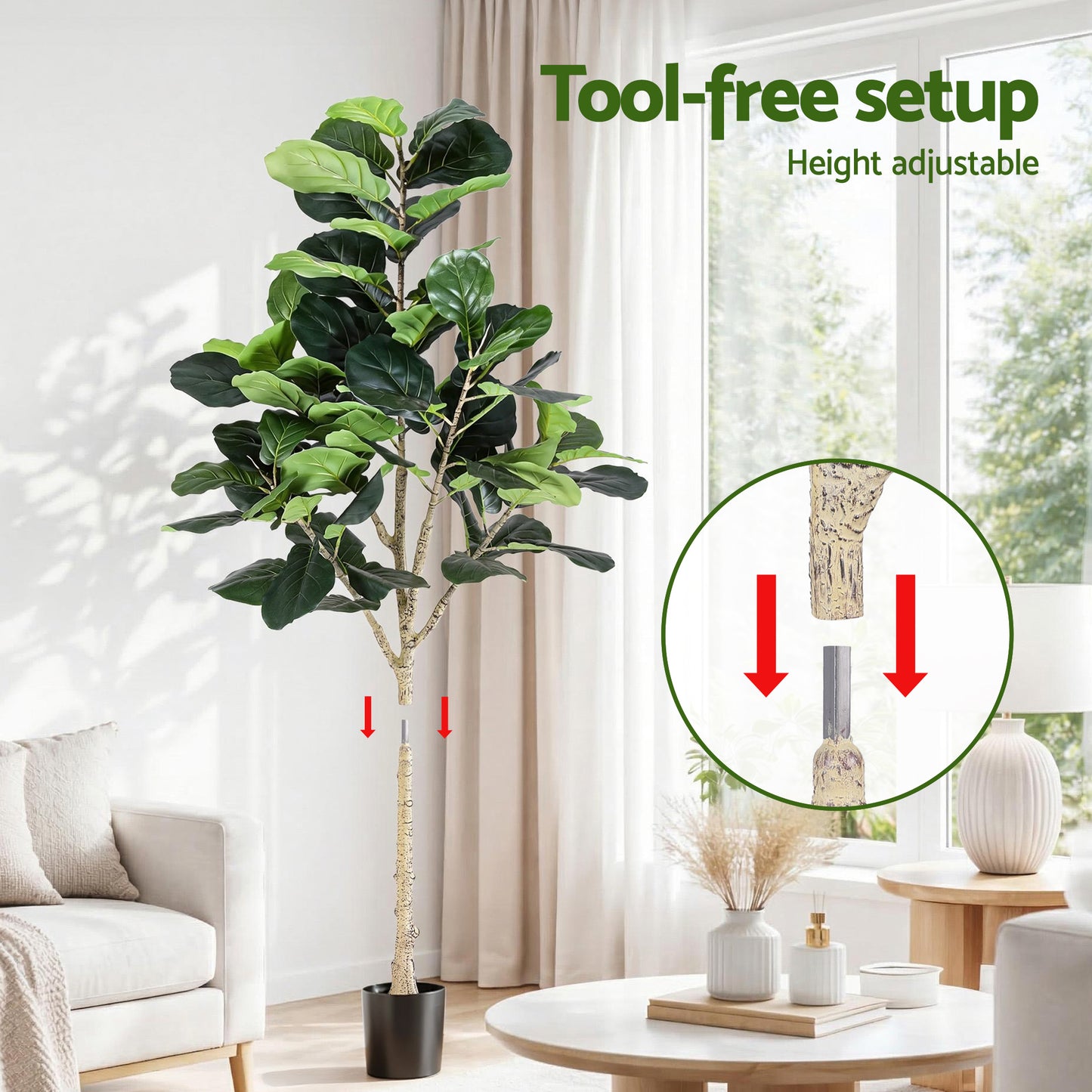 180cm Premium Faux Fiddle Tree