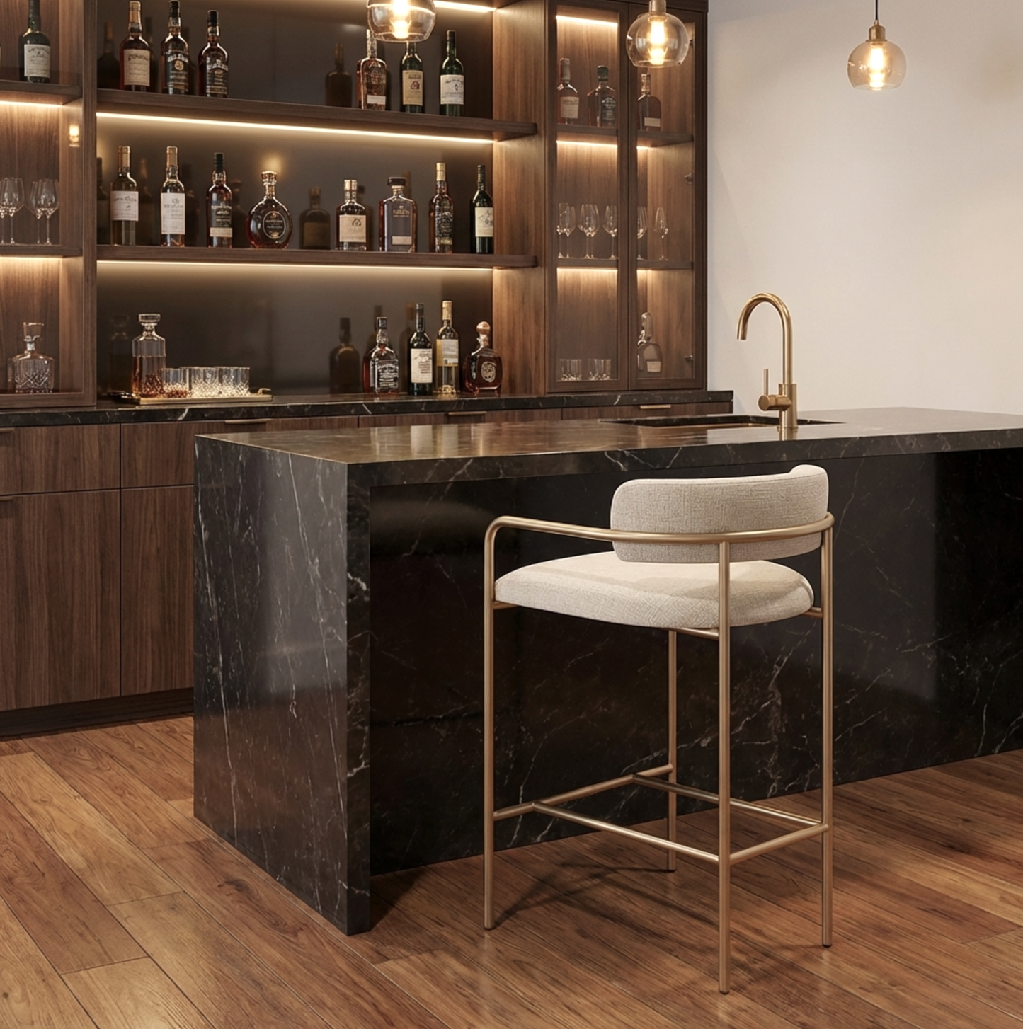 Allegra Bar Stool - Oatmeal Tweed Linen