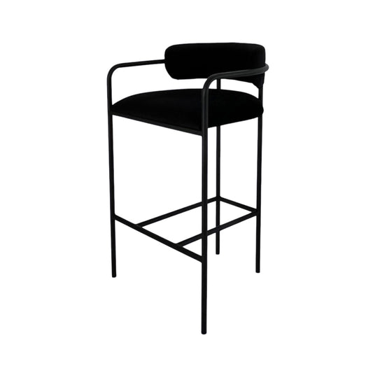 Allegra Velvet Bar Stool - Black – modern bar stool by Interior Ave