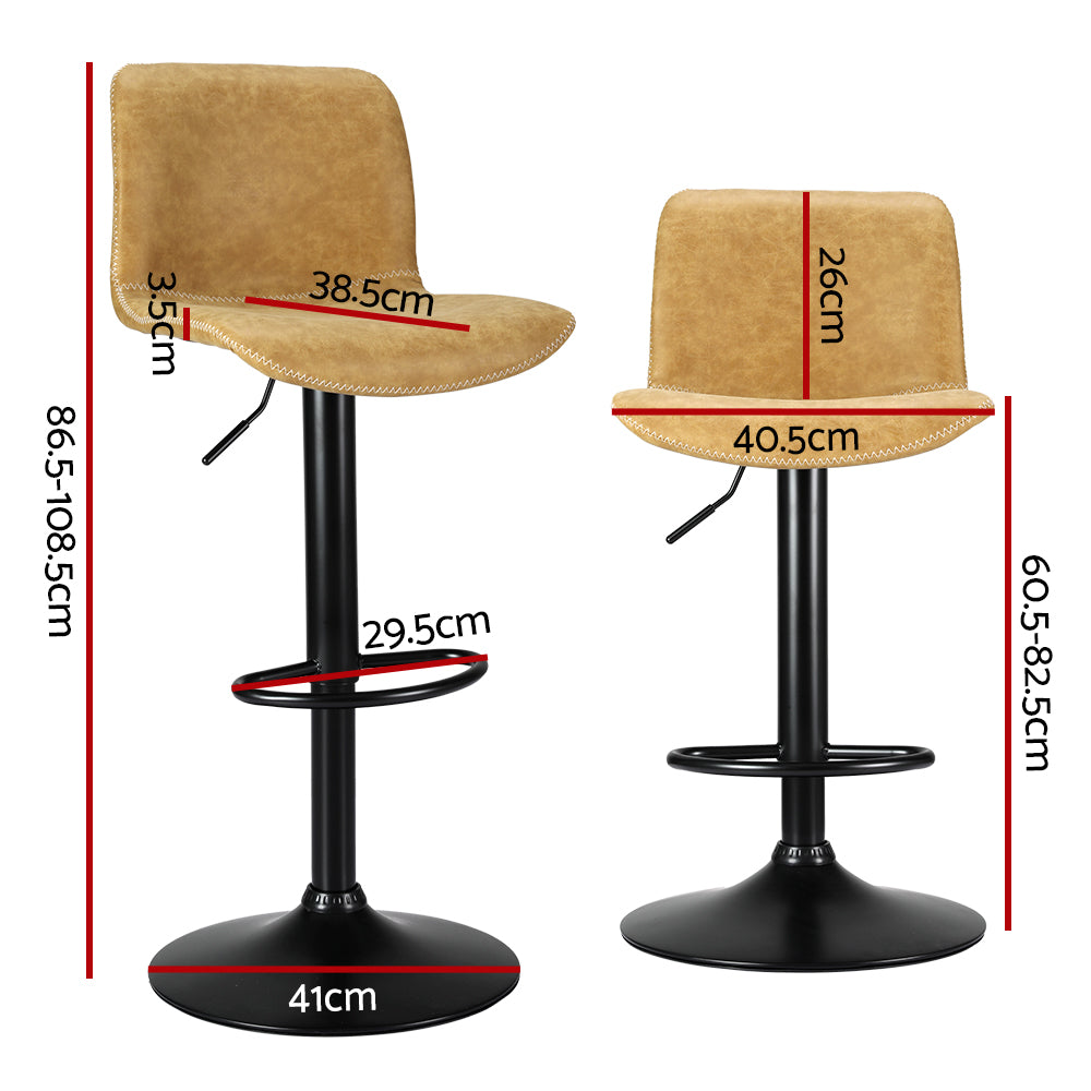 CLARA BROWN BAR STOOLS - Set of 2