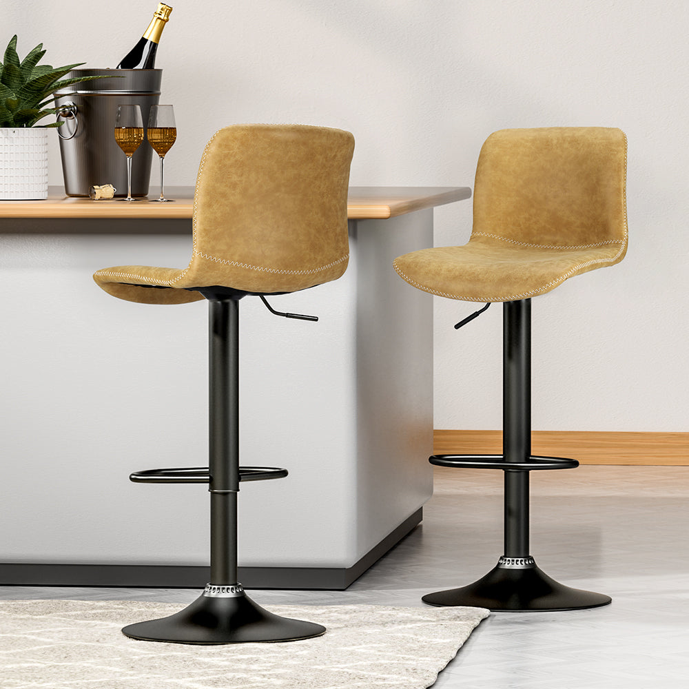 CLARA BROWN BAR STOOLS - Set of 2