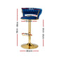 PEARL BLUE VELVET BAR STOOL