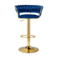 PEARL BLUE VELVET BAR STOOL