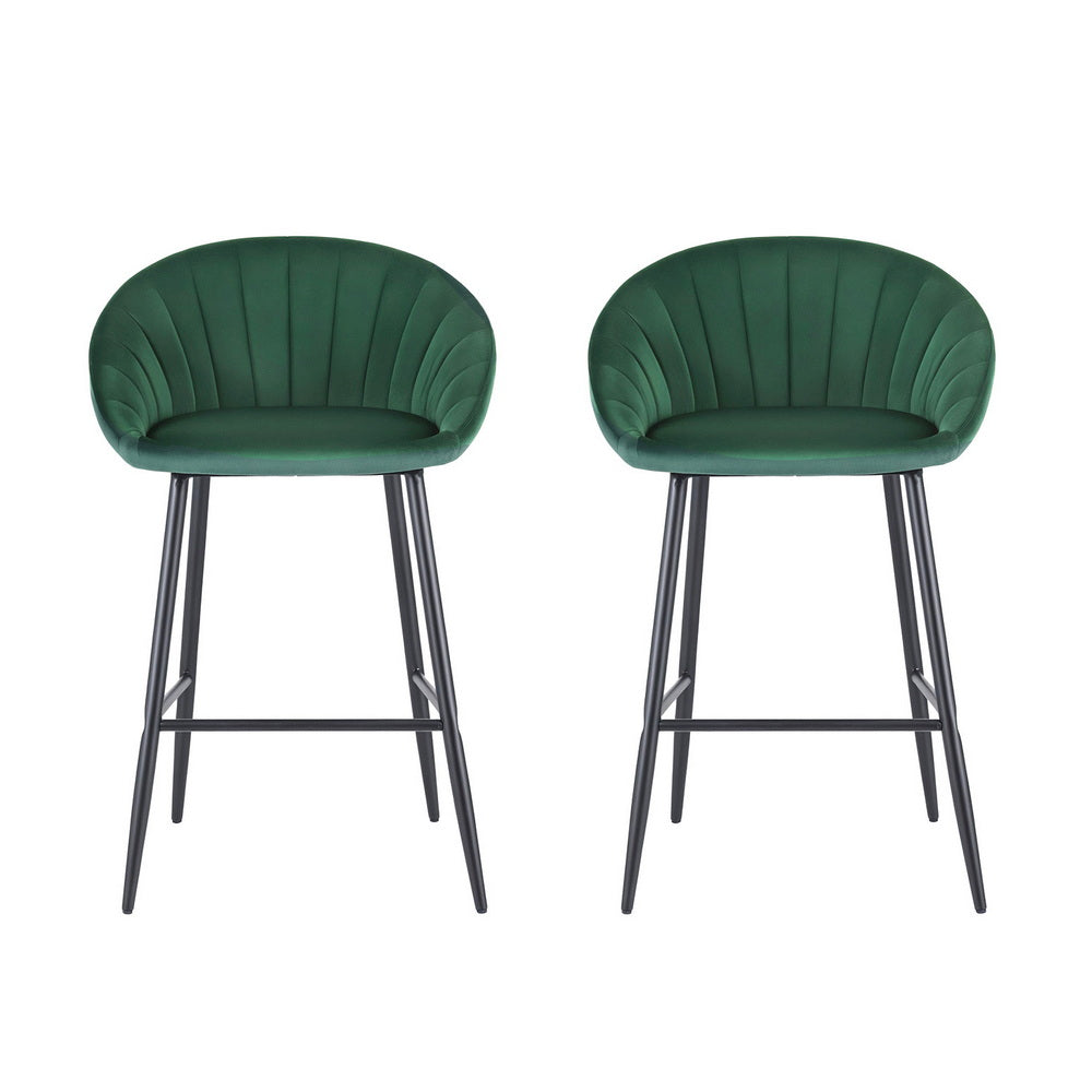 Verona Velvet Bar Stools – Emerald Green (Set of 2)