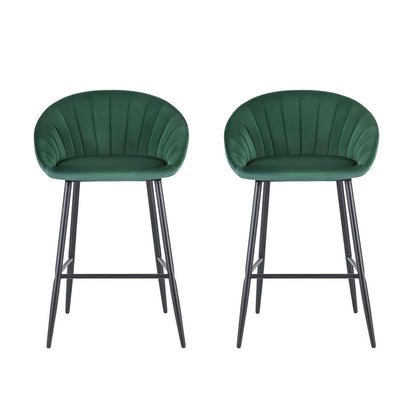 Verona Velvet Bar Stools – Emerald Green (Set of 2)