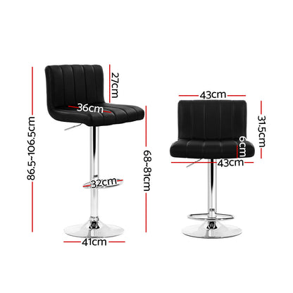 Imperial Bar Stool - Black - Set of Two