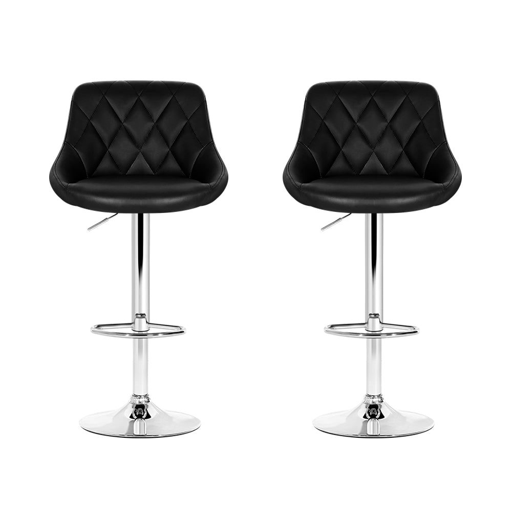 MERLO BLACK BAR STOOLS - Set of 2