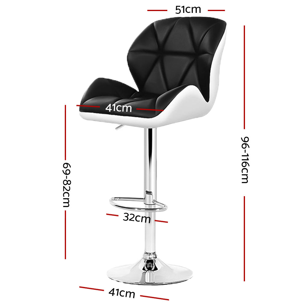 TOP DECK BLACK & WHITE BAR STOOLS - Set of 2