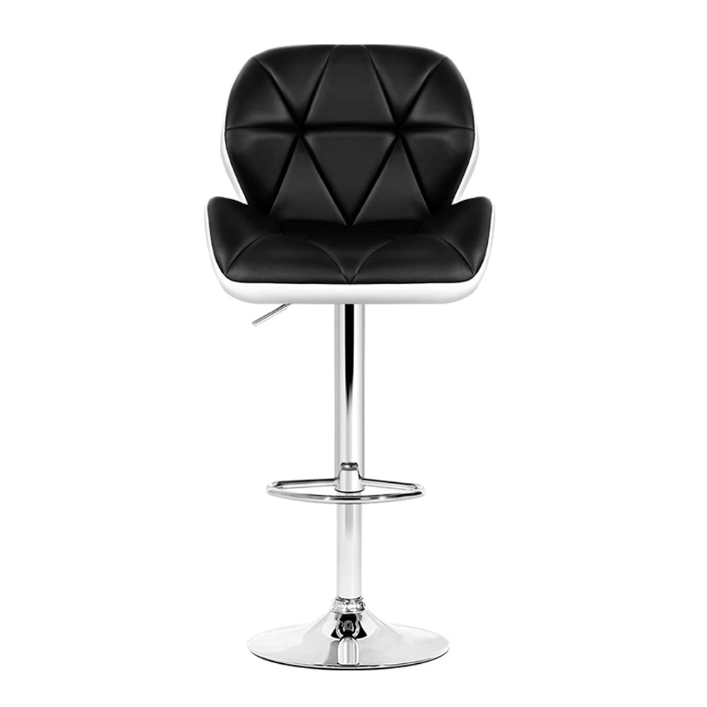 TOP DECK BLACK & WHITE BAR STOOLS - Set of 2