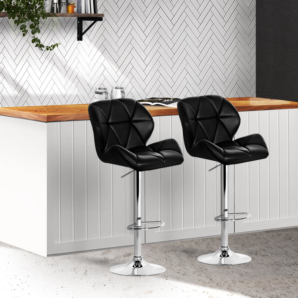 TOP DECK BLACK BAR STOOLS - Set of 2