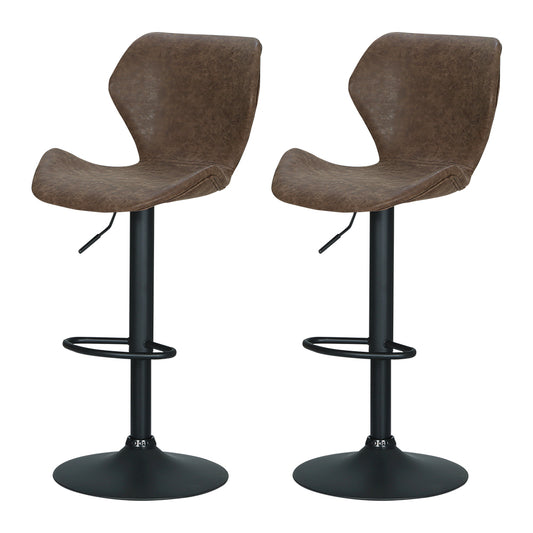 WYATT VINTAGE BROWN BAR STOOLS - Set of 2