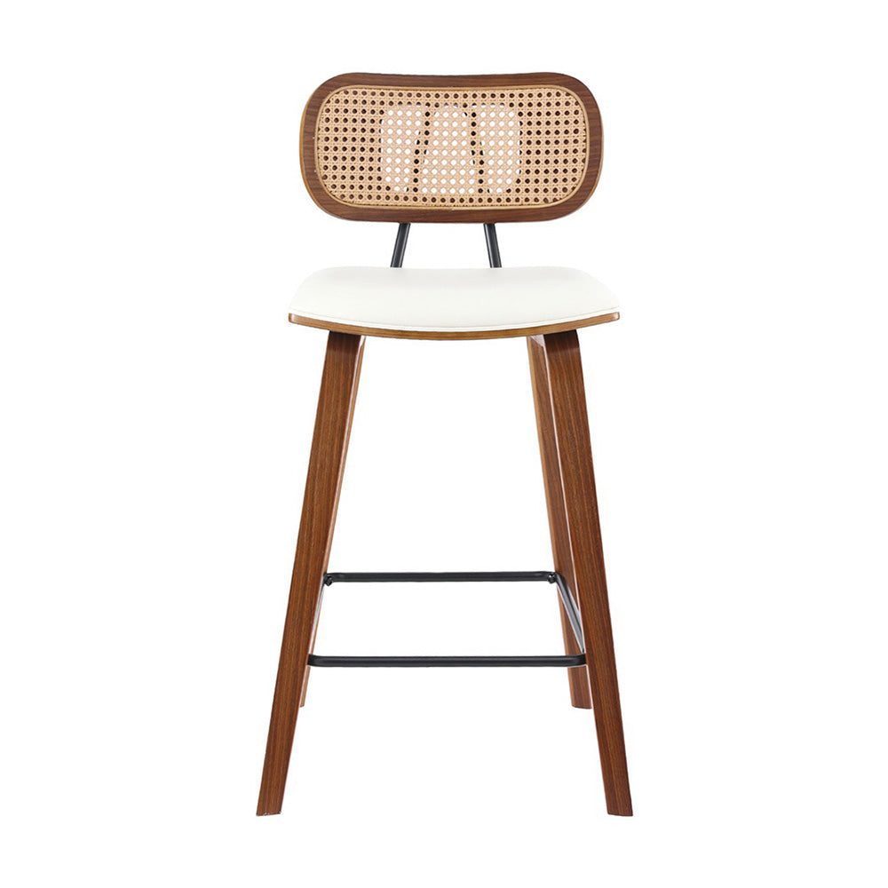 Malibu Rattan Bar Stools – Walnut & White (Set of 2)