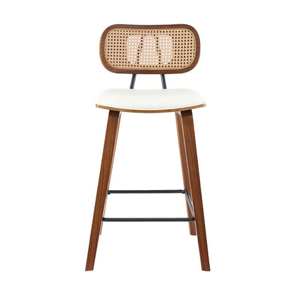 Malibu Rattan Bar Stools – Walnut & White (Set of 2)