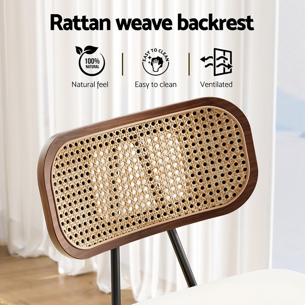 Malibu Rattan Bar Stools – Walnut & White (Set of 2)