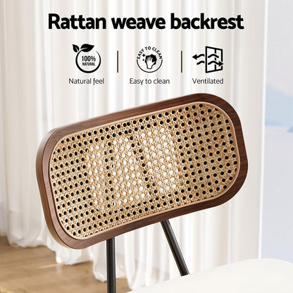 Malibu Rattan Bar Stools – Walnut & White (Set of 2)