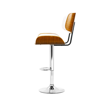 Jasper Walnut Bar Stool - White - Set of Two