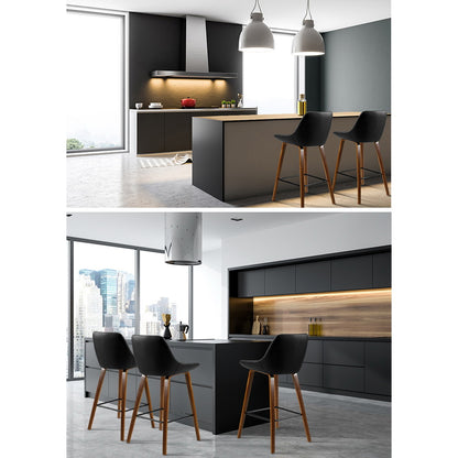 Astra Padded Bar Stool - Black - Set of Two
