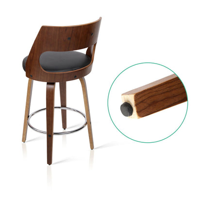 Valen Walnut Swivel  Bar Stool - Set of Two