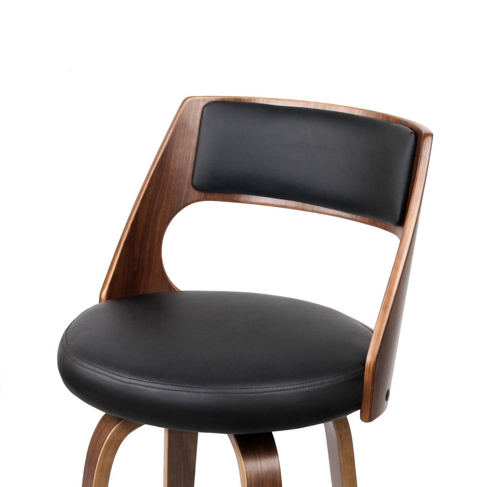 Valen Walnut Swivel  Bar Stool - Set of Two