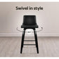 TROY BLACK BAR STOOLS - Set of 2