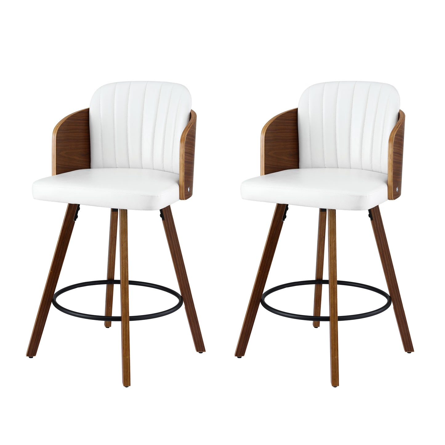 Monroe White Wooden Bar Stool - Set of Two
