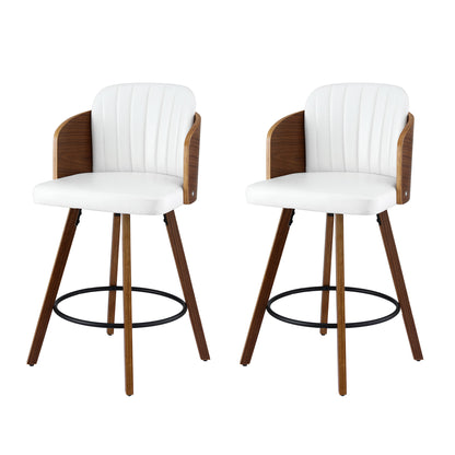 Monroe White Wooden Bar Stool - Set of Two