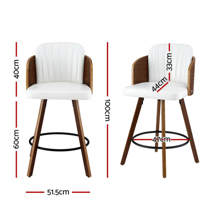Monroe White Wooden Bar Stool - Set of Two