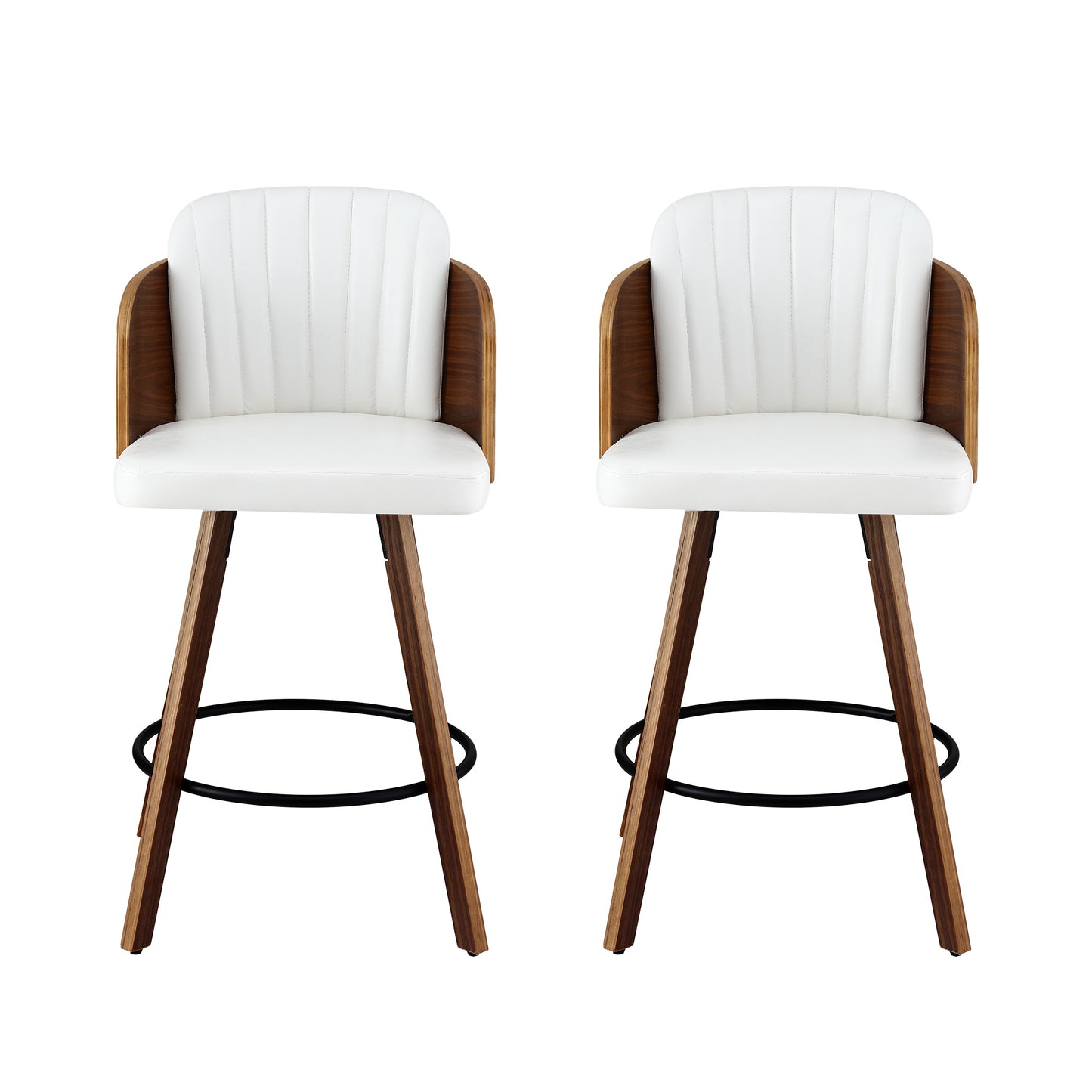 Monroe White Wooden Bar Stool - Set of Two
