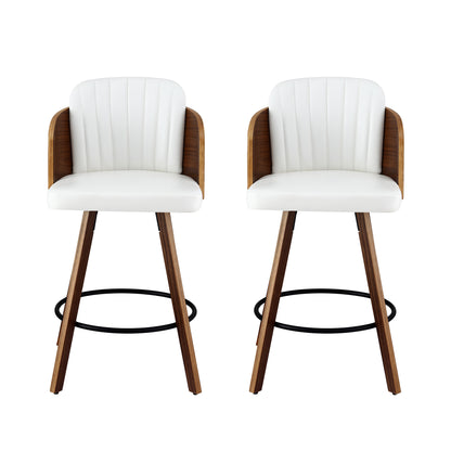 Monroe White Wooden Bar Stool - Set of Two