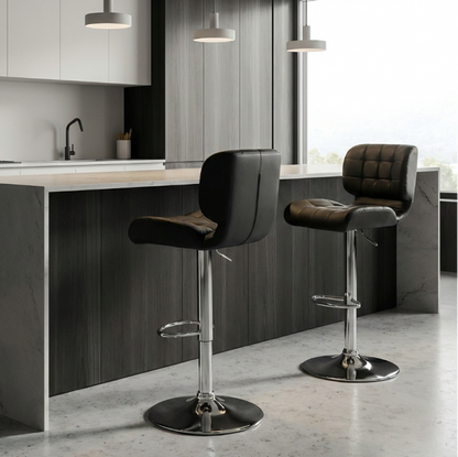 Byron Padded Bar Stool - Black - Set of Two – modern bar stool by Interior Ave