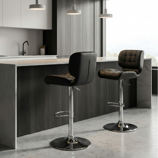 Byron Padded Bar Stool - Black - Set of Two – modern bar stool by Interior Ave