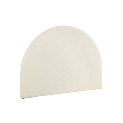 Grace White Boucle Bed Headboard Bed Frame - Queen