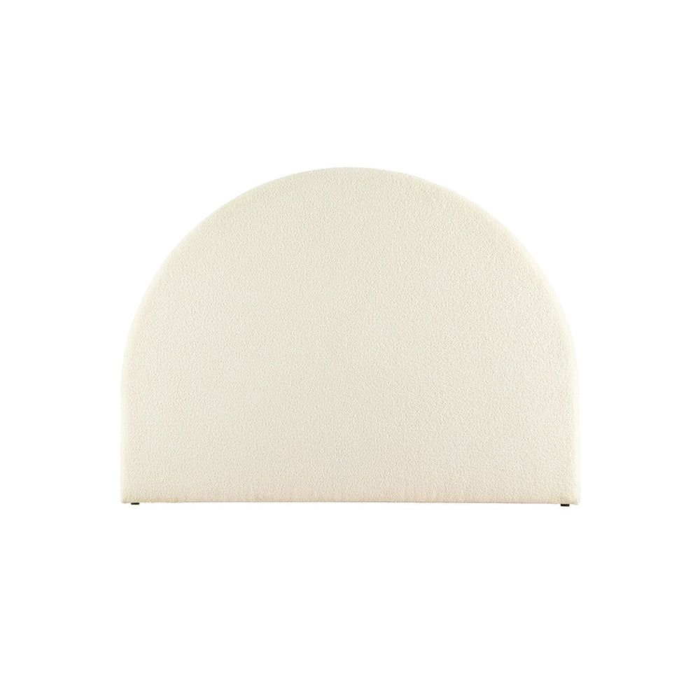 Grace White Boucle Bed Headboard Bed Frame - Queen