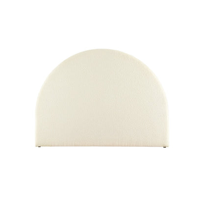 Grace White Boucle Bed Headboard Bed Frame - Queen