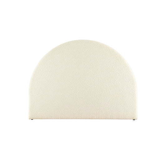 Grace White Boucle Bed Headboard Bed Frame - Queen