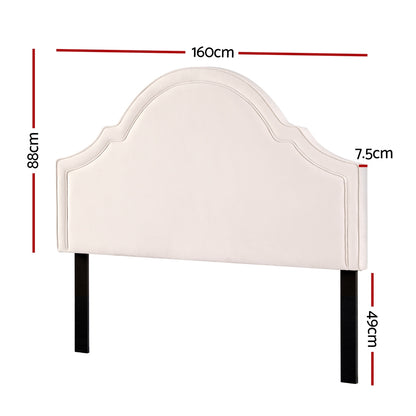 Serenity Velvet Bed Head Headboard - Queen
