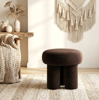 Bentley Velvet Ottoman – Espresso